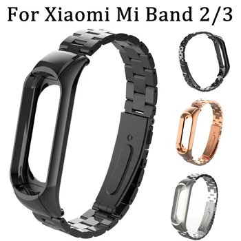 Каишка За Часовник Xiaomi Mi Band 3 2 Каишка От Неръждаема Стомана Smart Watch Band Луксозен Каишка Метална Гривна За MiBand 2 3