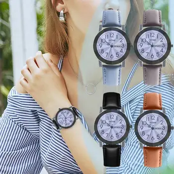 Каишка от изкуствена кожа кварцов часовник на жените и мъжете цветен принт циферблат аналогов часовник бизнес часовници дамски часовници 2019 reloj mujer-висока оценка