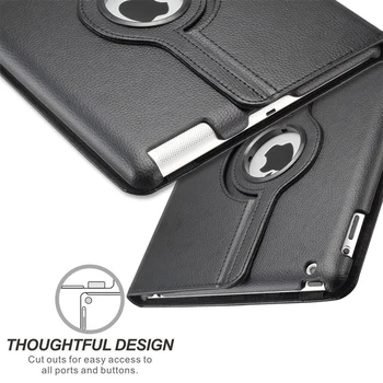 Калъф за iPad 4 Модел A1458 A1459 A1460 капак завъртане на 360 градуса изкуствена кожа за ipad case 4 2012 Release Stand Holder Case Capa
