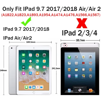 Калъф за iPad 9.7 2017 2018 Fashion Painted Flip ПУ Leather For iPad 9.7 Инчов Smart Case Cover For iPad Air / Air 2 Funda