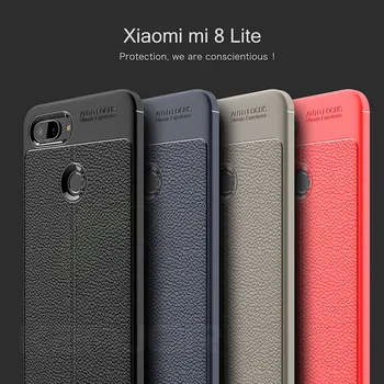 калъф за Xiaomi mi 8 lite Soft Case TPU Leather Bumper Cover Luxury Протектор Back Case Cover For Xiaomi mi8 lite/m8 lite