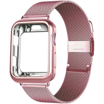 Калъф + каишка за Apple Watch каишка 38мм 42мм iWatch аксесоари колан mialnese контур гривна apple watch serie 3 4 5 6 SE 40 мм 44mm