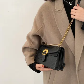 Каменен модел изкуствена кожа Crossbody чанта за жени 2020 дамски маркови лотария маркови модни вериги чанта за рамо и портмонета