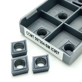 Капацитет на рязане плоча CCMT09T304-SM IC907/IC908 струг с CNC части за металообработващи машини вътрешен струг инструмент CCMT 09T304 стругове вложки