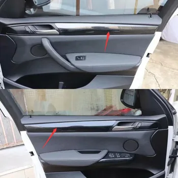Карбон дръжка на скоростния панел капачка тапицерия врата панел комплект капак завърши За BMW X3 F25 X4 F26 2011-2017