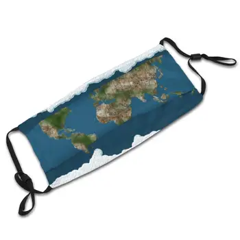 Карта на Земята географски дизайн Маска плат моющийся САМ филтър Фпч2. 5 пораснали деца карта на Земята Географ за пътници творчески телефон