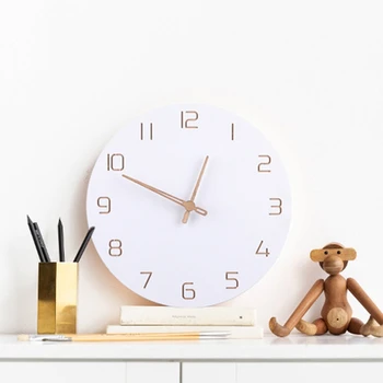 Качеството на Nordic 3D дървени големи стенни часовници с модерен дизайн на домашен интериор спалня Silent Oclock Nixie Watch Wall Kids Clock for Childre