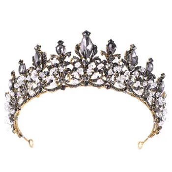 Качеството на бароков ретро планински кристал краун сватбен банкет прическа лента за глава короната сватбен подарък партия подарък