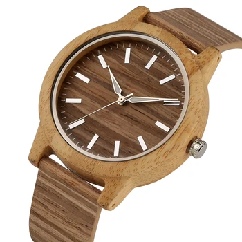 Кварцов дървени мъжки часовник кафяв циферблат със светещи указатели дървени дамски часовници практичен с Кожена каишка няколко часа relogio