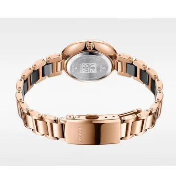 Керамични неръждаема стомана Julius Lady дамски часовници Япония кварцов елегантни часовници мода Часовници Гривна момиче рожден ден, подарък кутия