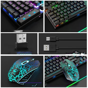 клавиатура мишка ръчна led USB безжична мишка gaming pc Gaming, подсветка за razer a tablet Keyboards kit gamer Mechanical PC