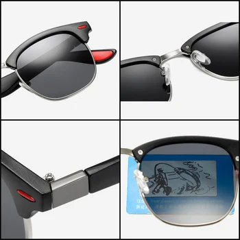 Класически поляризирани слънчеви очила мъжете 2020 мъжете Полуободья слънчеви очила дамски слънчеви очила анти-UV шофиране очила Gafas de sol