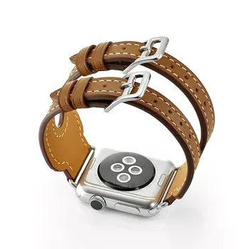Кожена каишка за apple Watch band 44 мм / 40 мм iwatch 5 4 42 мм / 38 мм двойна катарама гривна каишка за apple Watch серия 5 4 3