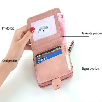 Кожена кесия мода кратък клатч Дама твърди мини чантата женски малък портфейл за кредитни карти женски портфейл за монети дамски портфейли