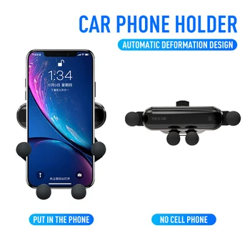 Кола, телефон за iphone X Xs Max Samsung S9 Car Air Vent Mount Gravity Автомобилните поставки за Xiaomi Huawei One поставка за мобилен телефон