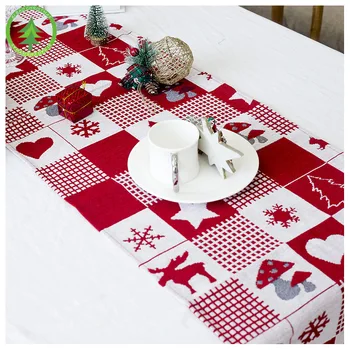 Коледа бельо Бегач маса Дядо коледа северни елени печатни покривка Коледа Официална вечеря на Нова година украсата на масата, за къщи 35 * 170 см