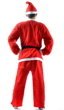 Коледа диагонални костюм на Дядо Коледа, определени за възрастни шапка мустаци топ панталони коланите на мъже, жени Хелоуин костюми cosplay 170-180 см