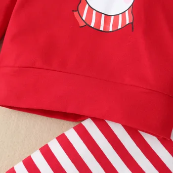 Коледа новородено момче момиче шарени Hoddies hoody върховете + панталони есен-зима памучни дрехи екипировки деца набор от