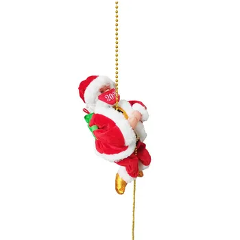 Коледен електрически Дядо Коледа изкачване на стълби кукла музика са творчески коледен декор на детска играчка, подарък луксозна изражението на лицето играчка