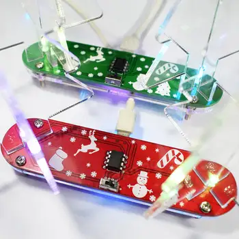 Коледен подарък X-mas САМ Full Color Changing LED Acrylic 3D Коледна елха електронен учебен комплект с акрил