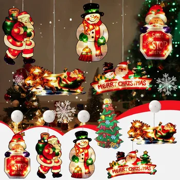Коледна Украса Дядо Коледа Дървена Украшение Творчески Подпори Украса Леки Декорация Висулка Лека Нощ Смукателна Лампа