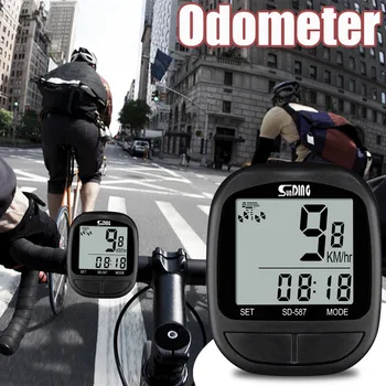 Колоездене на велосипед компютри водоустойчив измерване на скоростта на мотора на компютъра километраж, скоростомер часовници LED цифров под наем CyclingRate 2020#50