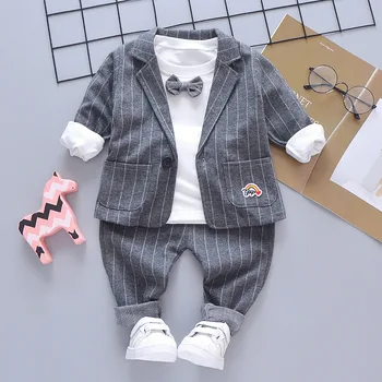 Комплект дрехи за малки момчета 2020 Пролет детски памучен клетчатая Детски дрехи Костюми 3шт костюм за Деня на раждане 1 2 3 4 година подарък