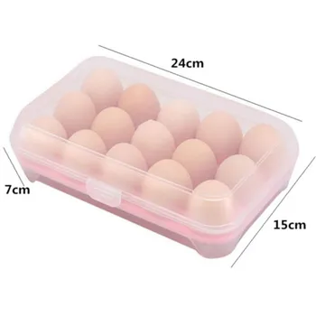 Контейнер за яйца 15 клетки яйце преносим хладилник прясна кутия контейнер за съхранение чанта за носене на кофи Див кутия за съхранение на яйца хрупкава кухня
