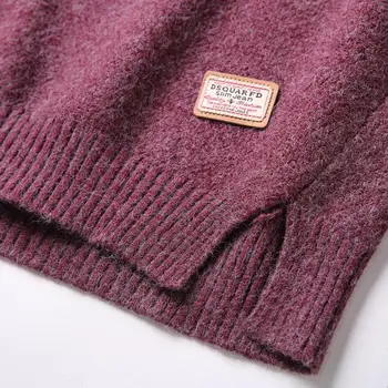 Корейски стил за Есен/Зима О-образно деколте с дълъг ръкав за жени плета пуловер Отдолу свободен плюс размер 3XL руно дебел кратък Сплит Дама върховете