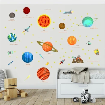 Космос планета стените на стикери за декорация по стените на стаята, на вратата на спалнята етикети за детска стая, детска градина, детски PVC модерен карикатура