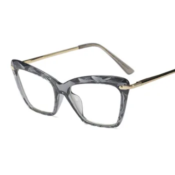 Котешко око прозрачни дамски очила на луксозната марка очила Прозрачна дограма дамски рамки за очила мода късогледство маниак на тема очила лещи