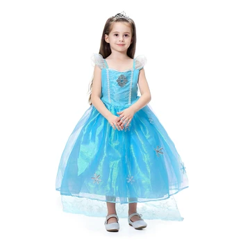 Кралицата на сняг Коледа момичета Снежинка принцеса Елза обличам децата Хелоуин костюм на детето за Нова година Елза рокля Фея рокли
