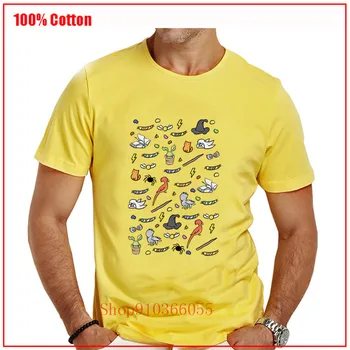 Креативен дизайн на Harry Potter-Magic Pattern t shirt мъжка тениска Hogwarts мъжка тениска cool summer new casual Magic Wizard top