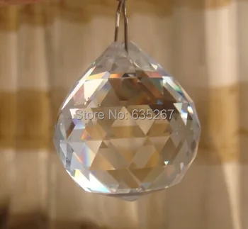 Кристална топка 300 бр/лот 30 mm фасетиран кристал топка кристално стъкло за полилей части Crystal за полилеи аксесоари части
