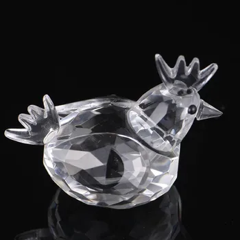 Кристални Пилешки Фигурки Колекция От Стъклени Животни, Преспапиета Crystal Миниатюрен Занаят Начало Декор На Масата На Коледа Децата Полза Подарък