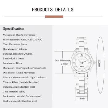 КРОНОС Women Luxury Кристал Stainless Steel кварцови часовници дамски бизнес часовник японски кварцов механизъм Relogio Feminino