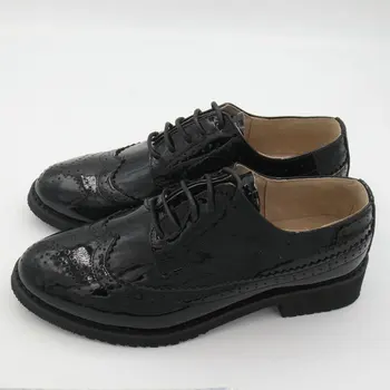 Лачена кожа реколта oxfords стягам бял черен мъжете Оксфорд плоски мъжки обувки размер САЩ 6-12.5 удобни кожени обувки мъжете Батай