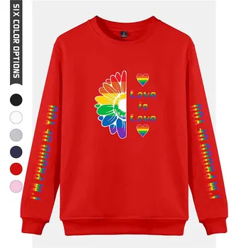 ЛГБТ hoody женска / мъжка мода качулки монолитна ежедневни пуловер с дълъг ръкав блузи, печат на любовта е любов hoody дамски ЛГБТ