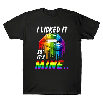 ЛГБТ Дъга устните гордост бих облизал си, така че това е моята тениска гей лесбийки тениски Tee Harajuku тениски жени Ullzang смешни тениски