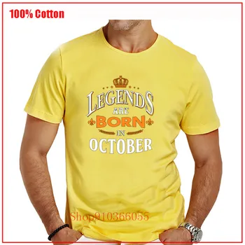 Легендите се раждат през октомври тениска мода с къс ръкав, Мъжки тениски нов Undertale памучни тениски за фитнес мъжете най-високо качество
