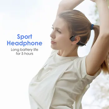 Лека костна проводимост слушалки V11 / K08 водоустойчив стерео Bluetooth 5.0 слушалки не-в-ухо Ухото на куката спортни слушалки