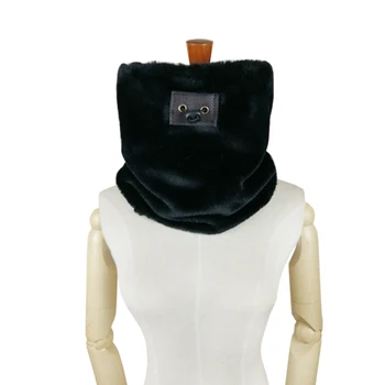 Лео анви луксозна марка зимни шалове жени дизайнер изкуствена кожа шал ring wrap шията носят забрадки маска топло мода тръба мъжки шал
