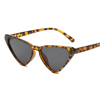 Леопард Триъгълник Секси Котешки Очи Дамски Слънчеви Очила Малки Деления Очила Пластмасови Очила