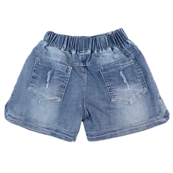 летни дънки за момичета пони кон бродирани Детски дрехи Бебешки дънки сини пране на дънкови дънки за момичета къси панталони за подаръци от 2 до 10 години
