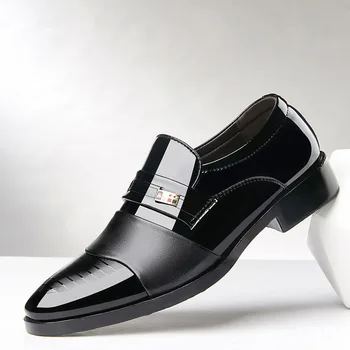 Летни мъжки модел обувки от лачена кожа на мъжки Бизнес обувки италиански стил модни мъжки обувки Мъжки обувки 2020 New ty67