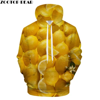 Лимонов принт качулки 3D hoody мъжете hoody Streatwear hoody Harajuku спортен костюм, пуловер палто случайни унисекс Dropship ZOOTOPBEAR