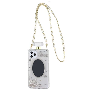 Луксозен Bling Crystal Diamond Chain чанта парфюм ремък калъф за iPhone 11 Pro MAX 6S 7 8Plus X XS MAX XR калъф за вашия телефон