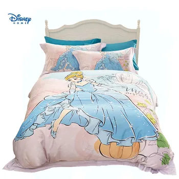 луксозен Disney princess-комплект легла twin queen size пълен одеяло корица 3/4/5шт момиче brithday подарък спално бельо 3d египетски декор деца