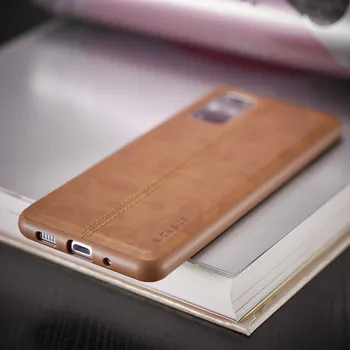 Луксозен калъф за телефон от изкуствена кожа за Samsung Galaxy 20 S10 S10e S8 S9 Plus Note 20 Slim Soft TPU Bumper Back Skin Cover на Корпуса
