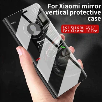 Луксозен огледален флип калъф за Xiaomi Mi 10T Pro Case 6.67 in пълно покритие устойчив на удари калъф за Xiaomi Mi10T Lite POCO X3 Case